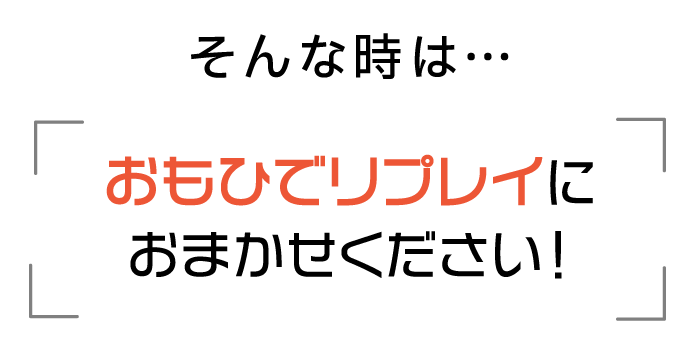 そんな時は… おもひでリプレイにおまかせください！